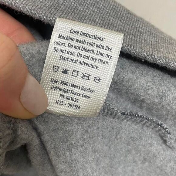 Free Fly Men’s Bamboo Lightweight Fleece Crew Heather Gray Size Large - Picture 5 of 7